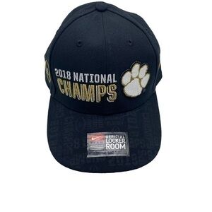 Nike Team Locker Room 2018 National Champions Champ Clemson Tigers Hat Cap Black